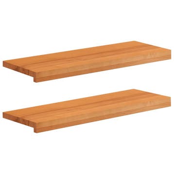 vidaXL Trapmatten 2 st Licht Bruin 80 x 25 x 2 cm Massief, Verzenden, Nieuw