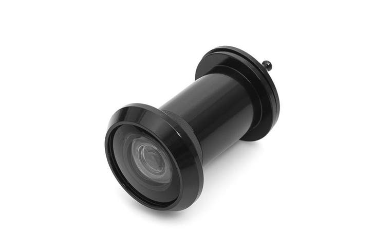 Deurspion Big Eye 200° zwart - voor voordeur - Dulimex, Doe-het-zelf en Bouw, Hang- en Sluitwerk, Overige typen, Nieuw, Koper of Messing