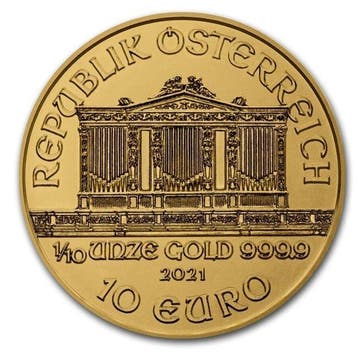 Oostenrijk. 10 Euro 2021 1/10 oz €10 EUR Austrian 9999 Gold, Postzegels en Munten, Edelmetalen en Baren