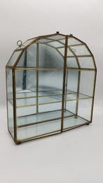 Vitrinekast - Spiegel, Messing, Glas