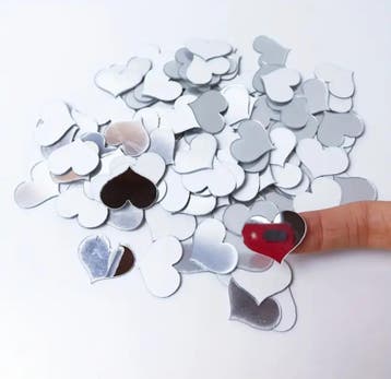 20 spiegel stickers - zilver - valentijn - liefde, Verzenden, Sticker