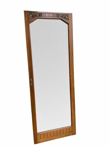 Spiegel - Hout - Art Déco - H.180cm, Antiek en Kunst
