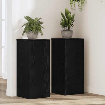 vidaXL Plantenstand 2 st Zwart eiken 30 x 30 x 70 cm Bewerkt, Verzenden