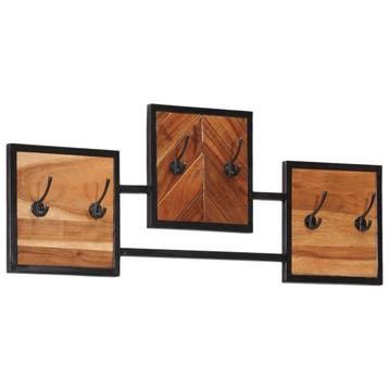 vidaXL Wandkapstok 90x1x35 cm massief acaciahout en ijzer, Verzenden