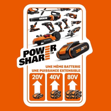 Worx WG084E.9 accu bosmaaier 40V brushless zonder accu, Jardin & Terrasse, Ophalen of Verzenden