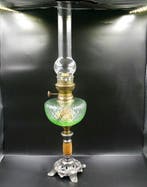 Electra - Petroleumlamp - Glas, Zinklegering - Art Nouveau