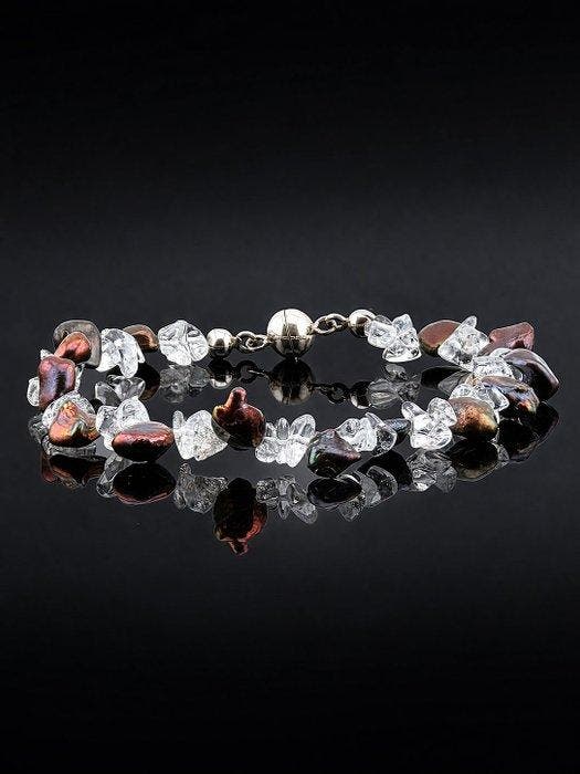 Mystic Clear Quartz & Rainbow Hematite Bracelet – olieglans, Verzamelen, Mineralen en Fossielen