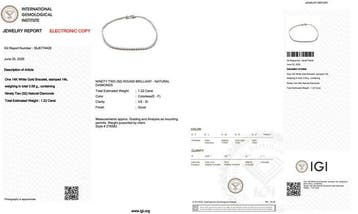 Zonder minimumprijs - Armband - 14 karaat Witgoud - 1.22ct.