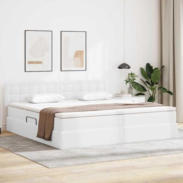vidaXL Opslag bed met matras Zuiver Wit 200 x 200 cm, Huis en Inrichting, Slaapkamer | Bedden, Verzenden, Nieuw