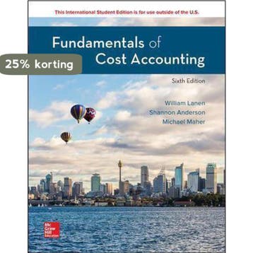 ISE Fundamentals of Cost Accounting 9781260565461, Boeken, Verzenden, Zo goed als nieuw, William Lanen