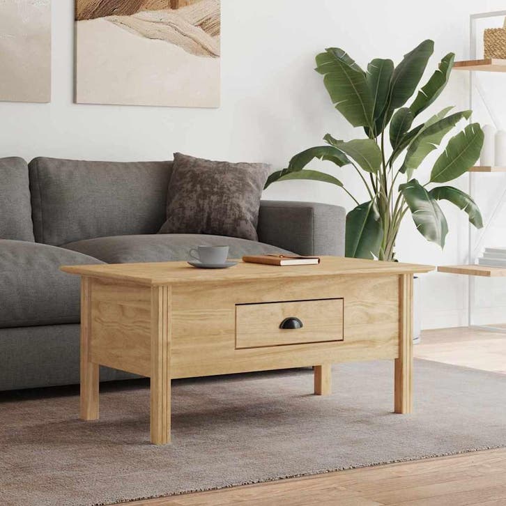 vidaXL Salontafel BODO Honing bruin 100 x 55 x 45,8 cm, Maison & Meubles, Tables | Tables de salon, Envoi