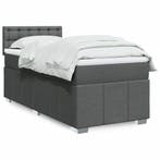 vidaXL Boxspring met matras stof donkergrijs 90x200 cm, Verzenden