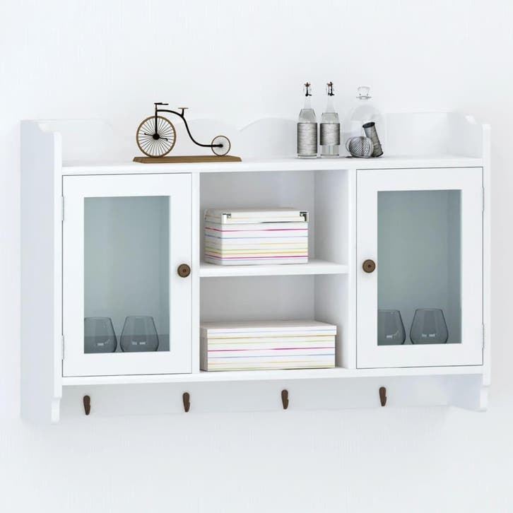 vidaXL Wandschap voor boeken/DVDs MDF wit, Huis en Inrichting, Kasten | Wandmeubels, Nieuw, Verzenden