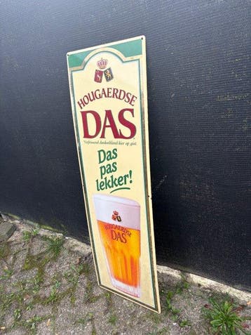 Hougaerdse Das – Groot Bier Reclamebord – 133 cm - Emaille