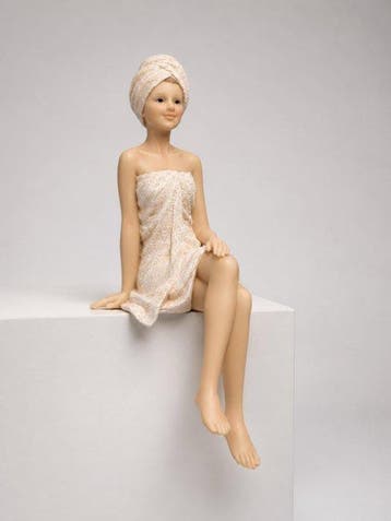 Statue, Elegant wellness sculptuur van zittende dame –, Antiek en Kunst