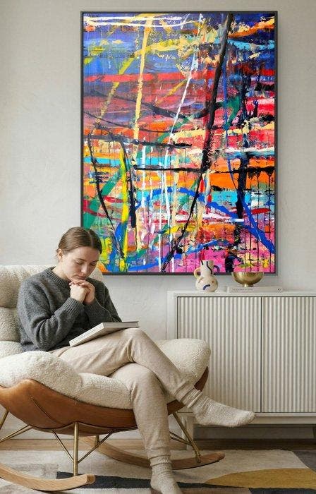 Micha Lenartowicz - Abstract Composition - XXL, Antiquités & Art, Art | Peinture | Moderne
