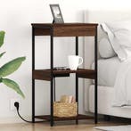 vidaXL Nachtkastje met plank Bruin Eiken 41 x 31 x 76 cm, Verzenden, Nieuw