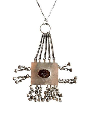 Carneool - Zilver & agaat - Amulet - Amulet Ana BeKoach, Antiek en Kunst
