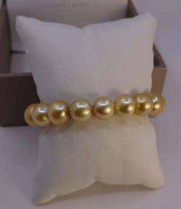 Bracelet Perles des mers du Sud dorées profondes - 11x13,5
