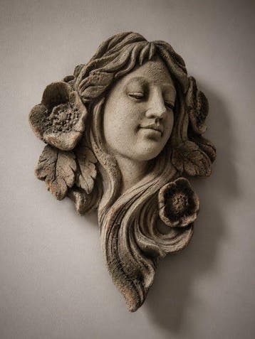 Bloempot - Hars - Art Nouveau Wandbloempot