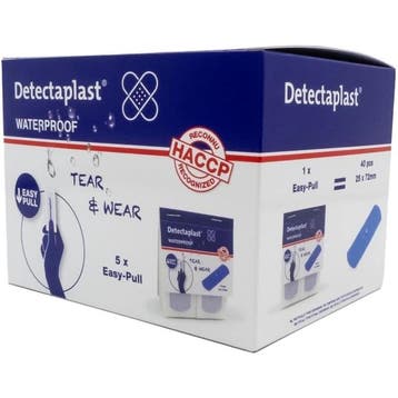 Pleisters | Kunststof | Blauw | Waterdicht | Detecteerbaar, Verzenden, Nieuw in verpakking