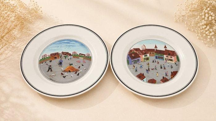 Villeroy & Boch - Paire de grandes assiettes décoratives «, Antiquités & Art, Curiosités & Brocante
