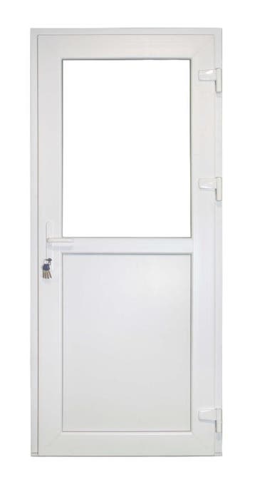Deur wit 1/2 glas Premium b98 x h215 cm R., 80 tot 100 cm, 215 cm of meer, Nieuw, Ophalen of Verzenden