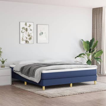 vidaXL Boxspring bed stof blauw 160x200 cm, Verzenden