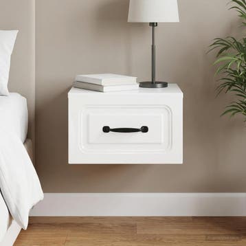 vidaXL Muurbevestigde Nachttafel Hoogglans Wit 34,5 x 33 x, Verzenden, Nieuw