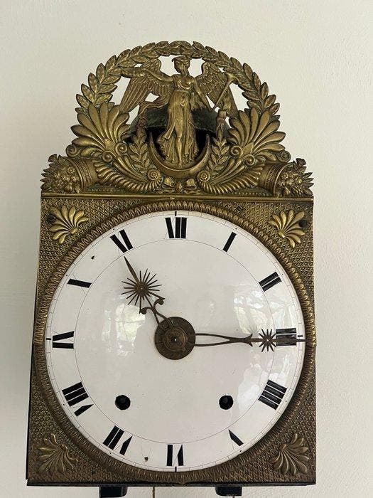 Comtoise klok - Antiek Messing, Emaille - 1800-1850 - Engel, Antiek en Kunst, Antiek | Klokken