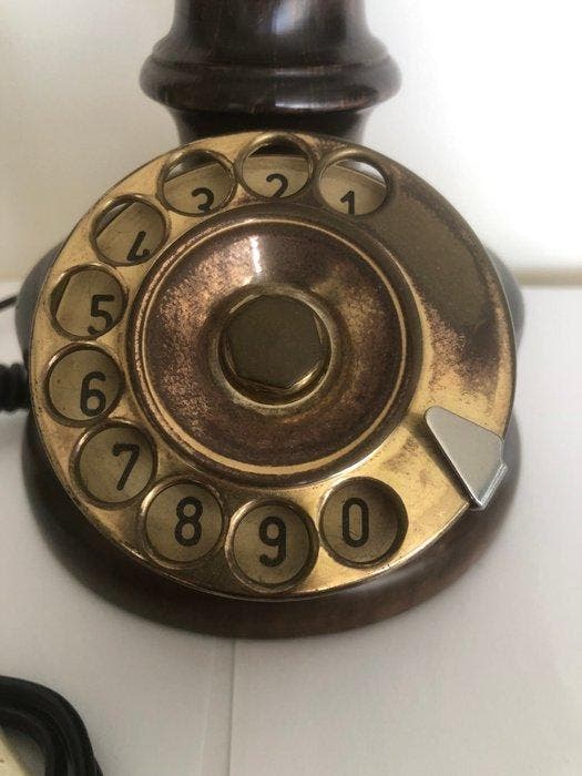 Telart - Téléphone analogique - Laiton, Bois - Téléphone, Antiquités & Art, Art | Objets design