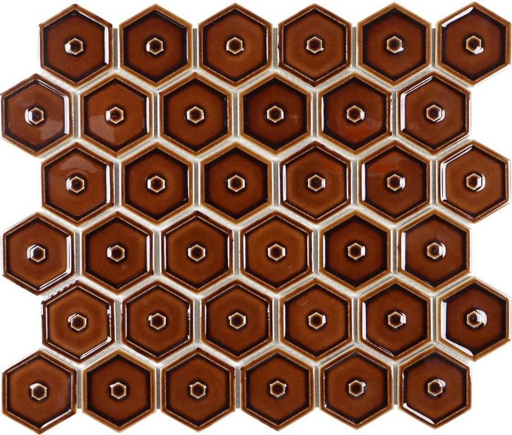Wand Mozaïek Tegels Factory Hexagon Keramiek Lichtbruin -.., Doe-het-zelf en Bouw, Tegels, 20 tot 40 cm, 20 tot 40 cm, 10 m² of meer