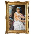 Franse school (XIX) - Dama Con Gioielli E Gazza Ladra