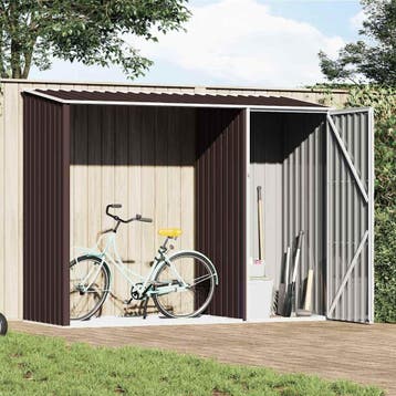 vidaXL Brandhoutschuur 245x98x159 cm gegalvaniseerd staal, Verzenden, Nieuw