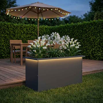 vidaXL Tuinplantenbak met led Antraciet 40 x 80 x 40 cm, Verzenden, Nieuw
