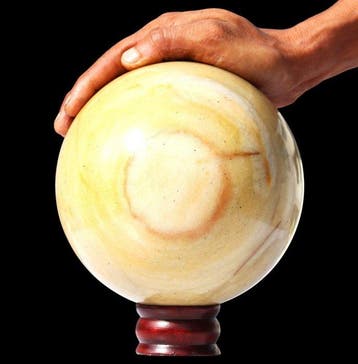 Grote 6,13 kg gele jaspisbol - India - 165 mm Bol - Hoogte:, Verzamelen