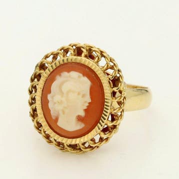 Ring - 18 karaat Geel goud - Camee