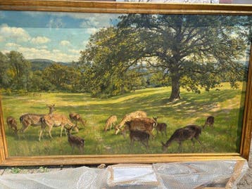 Henry William Banks Davis (1833–1914) - Landscape with deer