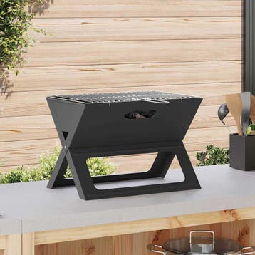 vidaXL Buitengrill 46 x 31 x 31 cm Staal Zwart, Verzenden
