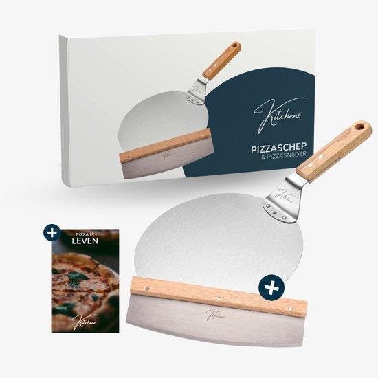 Pizzaset – Pizzaschep & Pizzasnijder – Inclusief E-Book, Tuin en Terras, Houtskoolbarbecues, Nieuw, Verzenden