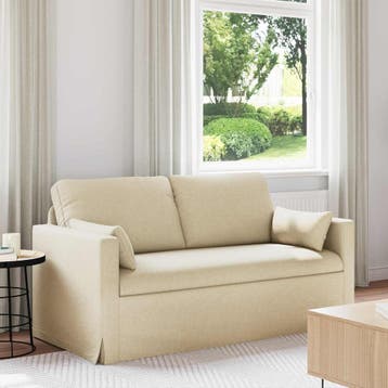 vidaXL bank / zetel Crème 158 x 78 x 80 cm Stof, Verzenden