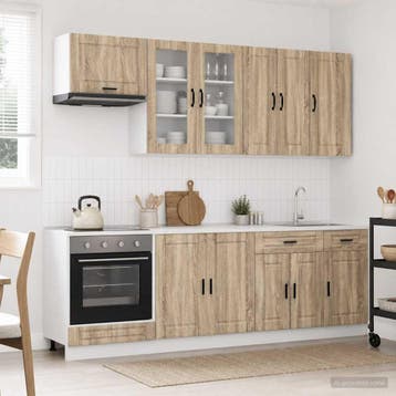 vidaXL Keukenblok PORTO 8 st Sonoma Eiken Bewerkt hout, Huis en Inrichting, Verzenden, Nieuw