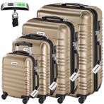 tectake Kofferset Mila 4-delig met bagageweger en bagagelabe, Verzenden