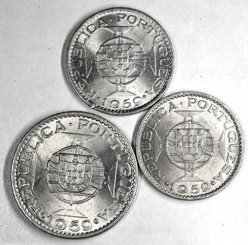 Portugees-India. Republic. 3 + 6 Escudos 1959 High Grade (3)