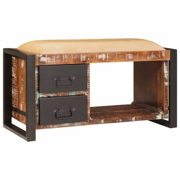 vidaXL Opslagbank Multikleur 80 x 35 x 40 cm Massief, Verzenden, Nieuw