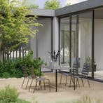 vidaXL 5-delige Tuinset staal donkergrijs, Verzenden, Tuinset