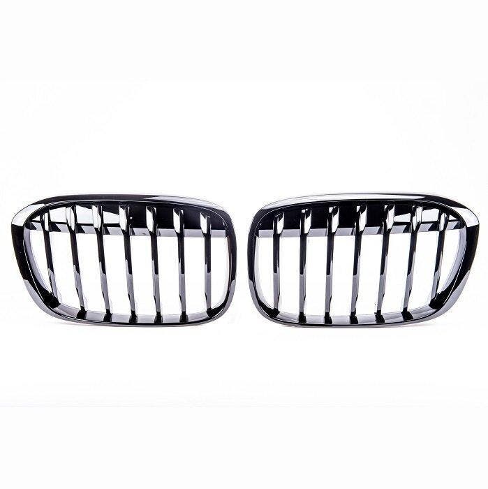 Glanzend Zwarte Nieren Grill set BMW X1 F48 B2078, Auto-onderdelen, Carrosserie, Nieuw, BMW, Voor, Links, Rechts