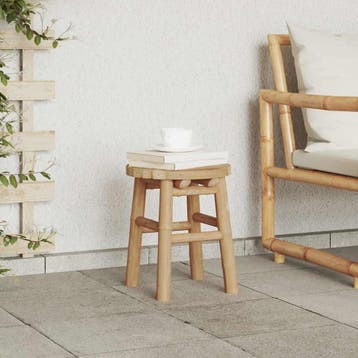 vidaXL Kruk Natuurlijk Bamboe 30 x 30 x 36 cm Bamboe, Huis en Inrichting, Stoelen, Verzenden, Nieuw