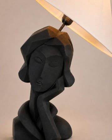 Lamp - Sculpturale Design Tafellamp - Hars - Abstracte