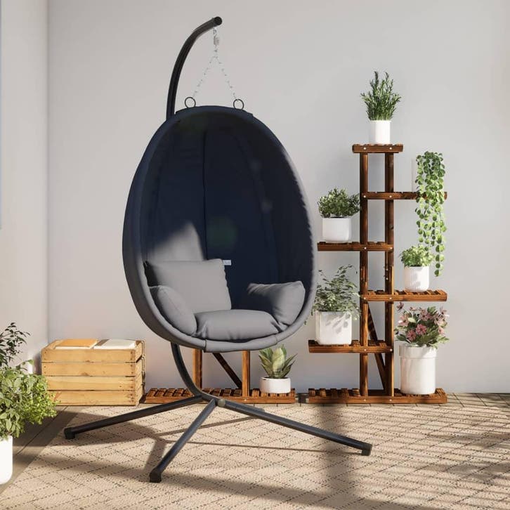 vidaXL Hangende Egg Chair met standaard antraciet stof en, Jardin & Terrasse, Jardin & Terrasse Autre, Envoi